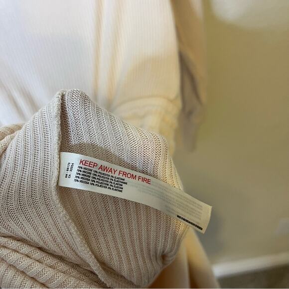 Anthropologie Daily Practice Cowl Neck Midi Dress Cream Sweater Dress Size XS - Picture 13 of 13